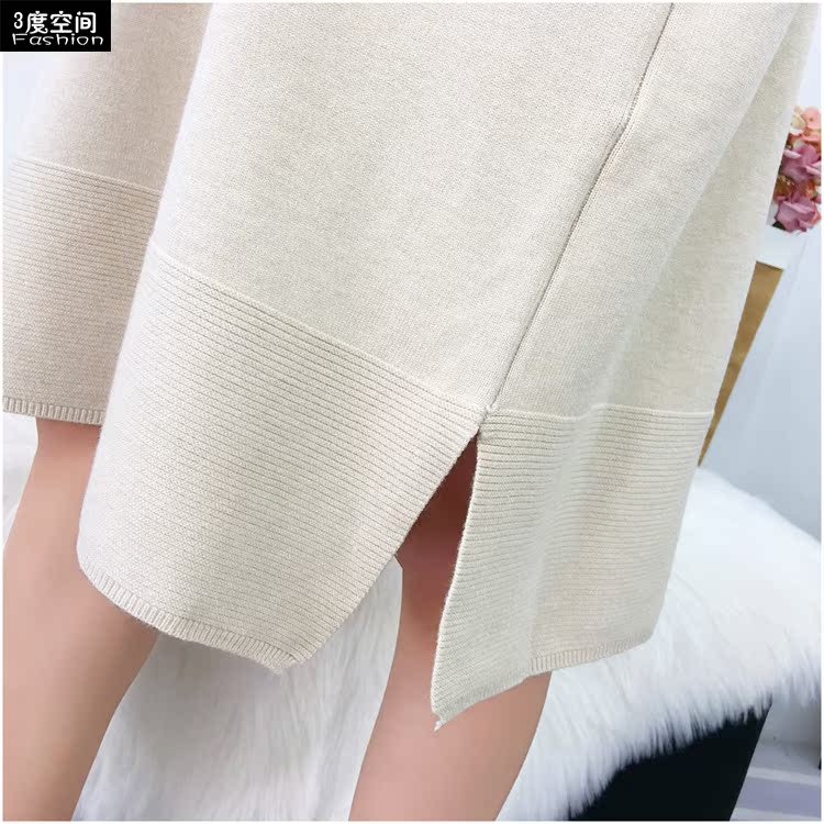 Siêu lửa lưới đỏ chất lượng cao áo len dài của phụ nữ áo len lỏng phiên bản lớn của áo sơ mi màu rắn hoang dã áo gile len nữ