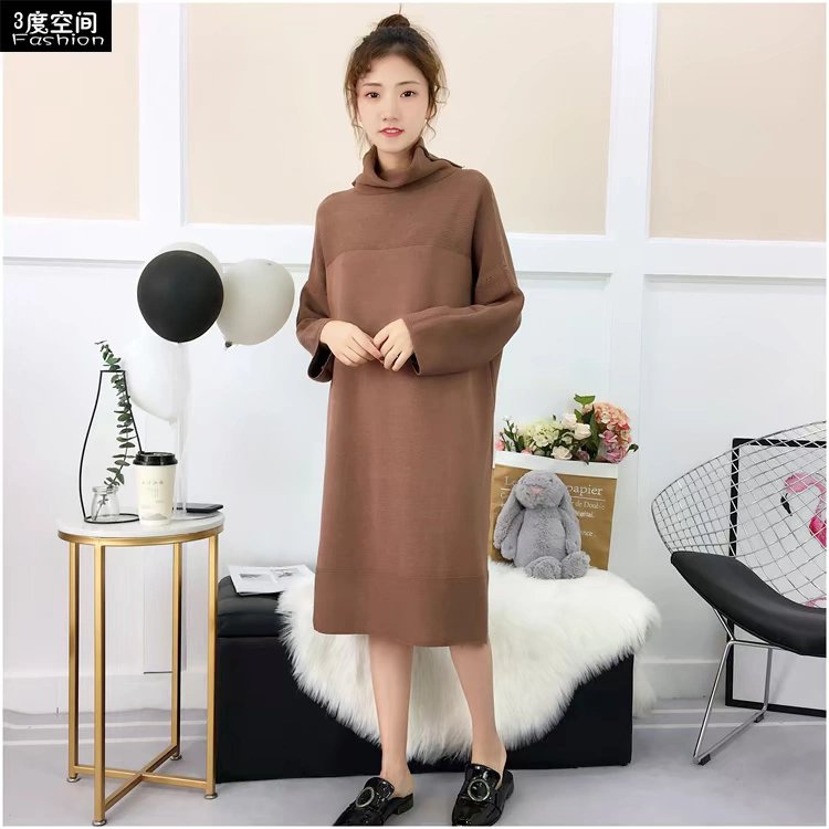 Siêu lửa lưới đỏ chất lượng cao áo len dài của phụ nữ áo len lỏng phiên bản lớn của áo sơ mi màu rắn hoang dã ao kieu dep