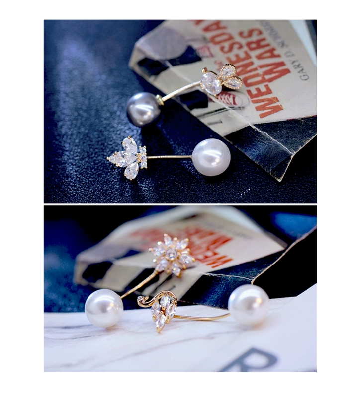 Đơn giản lớn ngọc trai nhỏ hoa cung bộ sưu tập v cổ không mở chống ánh sáng áo sơ mi trâm pin phù hợp với phụ kiện áo khoác