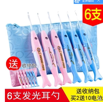 Soft head children will shine Ear scoop tool Ear shit Adult ear pick Ear artifact with light Child safety