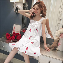 Nightdress women Summer cotton sling summer thin pajamas pregnant women Princess wind large size fairy wind cute loose student