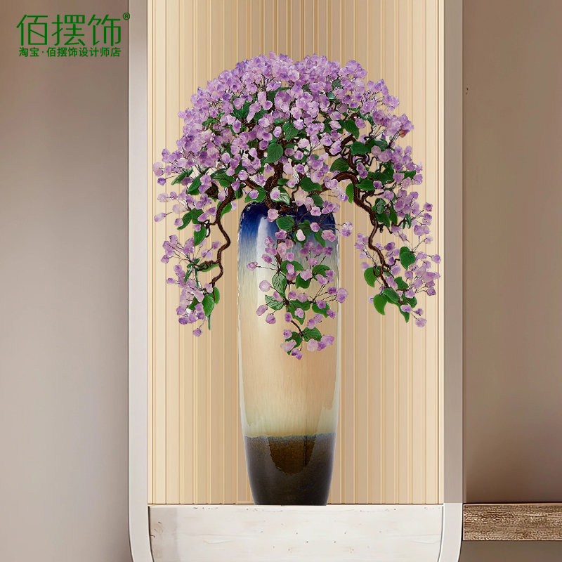 Large Amethyst Money Tree Entrance Decoration Natural Amethyst Raw Stone Living Room Floor-Standing Ceramic Vase Decoration Large Amethyst Money Tree Entrance Decoration Natural Amethyst Raw Stone Living Room Floor-Standing Ceramic Vase Decoration