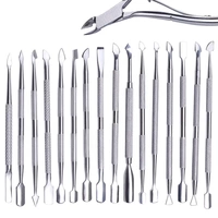 Đinh thép đẩy da chết Công cụ móng tay chết Da xẻng da chết đẩy móng tay bằng thép không gỉ đẩy móng tay chuyên dụng máy hơ nail
