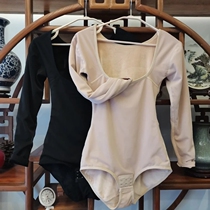 Autumn and winter New plus velvet thickened one-piece garment long sleeve chest hold tight abdomen body slimming body thin body thermal underwear women