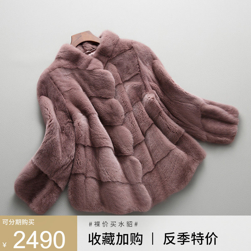 Imported Velvet Real Pure Mink Leather Big Coat Girl Young sea Ning fur Fashion Whole Mink Lady Fur Coats