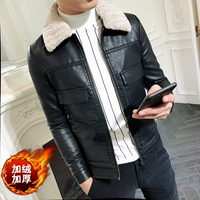 Mùa đông ngắn cộng với da nhung nam size nhỏ XS số S mã phiên bản Hàn Quốc của Slim chì PU dày ấm áp đẹp trai áo khoác nam