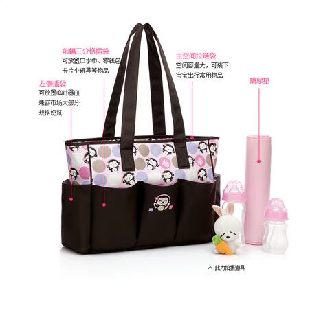 Phim hoạt hình thời trang Anh Colorland Túi xác ướp công suất lớn đa chức năng đeo vai Túi mẹ và gói trẻ em túi bỉm sữa thời trang