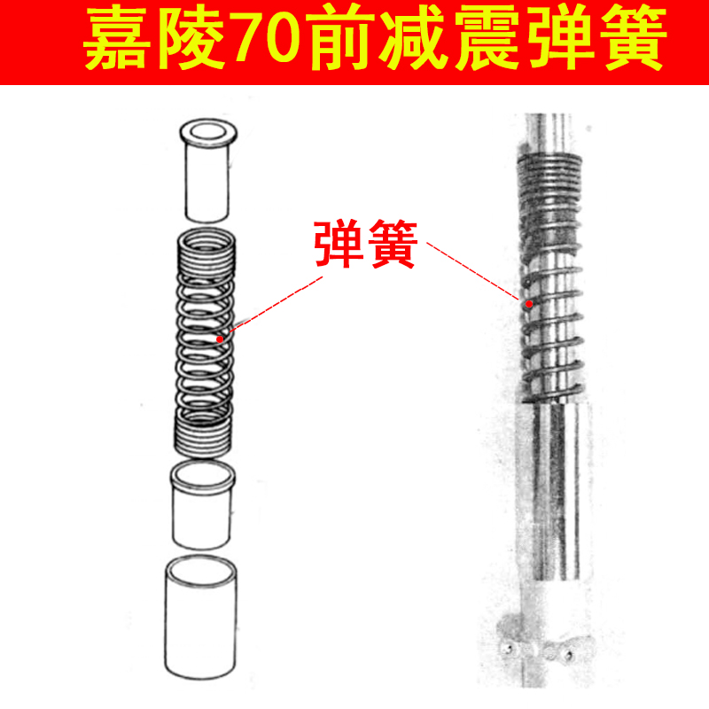 Old style Jialing JH70 locomotive accessories front shock absorbing spring front fork spring electric bicycle 48 spring Logia