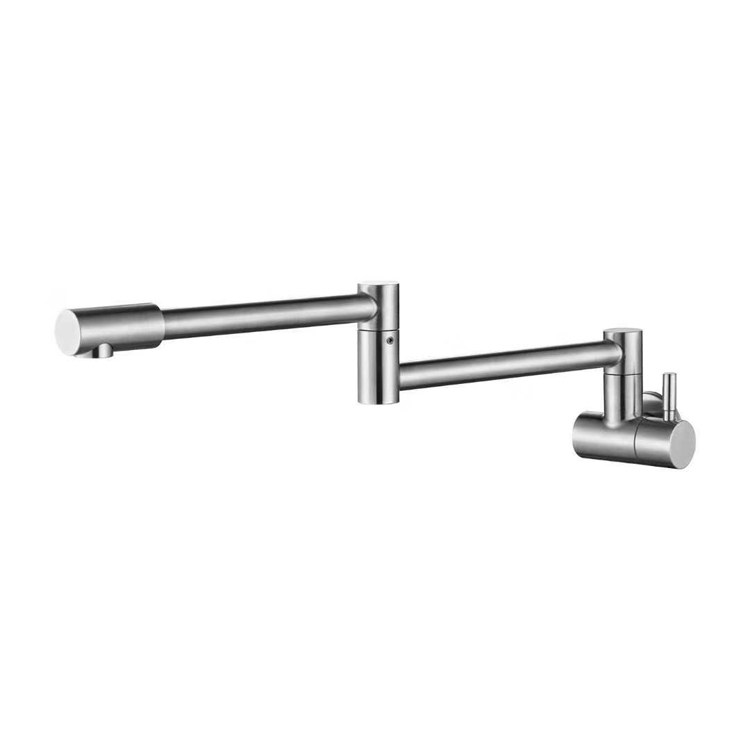 304 Stainless Steel Single Cold Kitchen Folding Tap Wash Vegetable Basin Single Cold Water Faucet Sink Lengthened Folding Tap