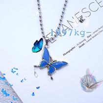 Temperature perception retro port flavor Earth cool girl fun color changing butterfly necklace multi-color transformation choker jewelry