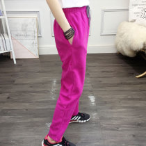 OUTDOOR HOME GRIP SUEDE PANTS AUTUMN WINTER COUPLES MEN AND WOMEN PURE COLOR PLUS SUEDE THICKENED WARM LOOSE AND BREATHABLE MOUNTAINEERING LONG PANTS