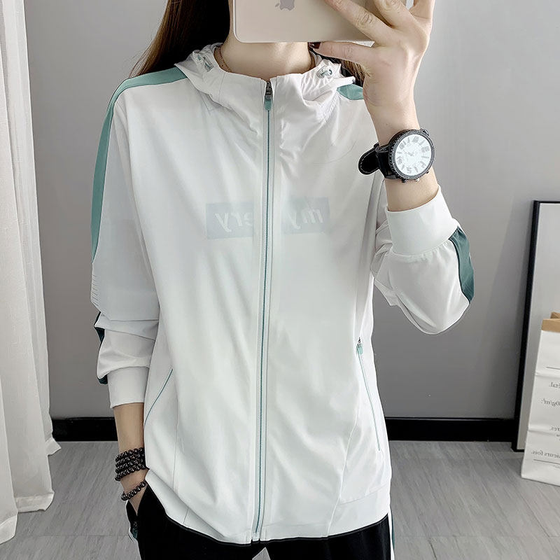 21 new spring summer sunscreen clothing thin wind resistant UV-breathable collage long sleeve jacket sportssuit pants suit