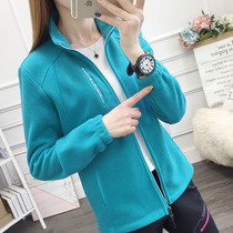 Outdoor spring and autumn and winter fleece couple fleece jacket mens and womens cardigan jacket thickened velvet windproof wear-resistant mountaineering clothing