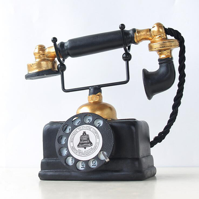 European-style retro antique fake telephone landline black old-fashioned telephone photo studio to take pictures of children's photography props