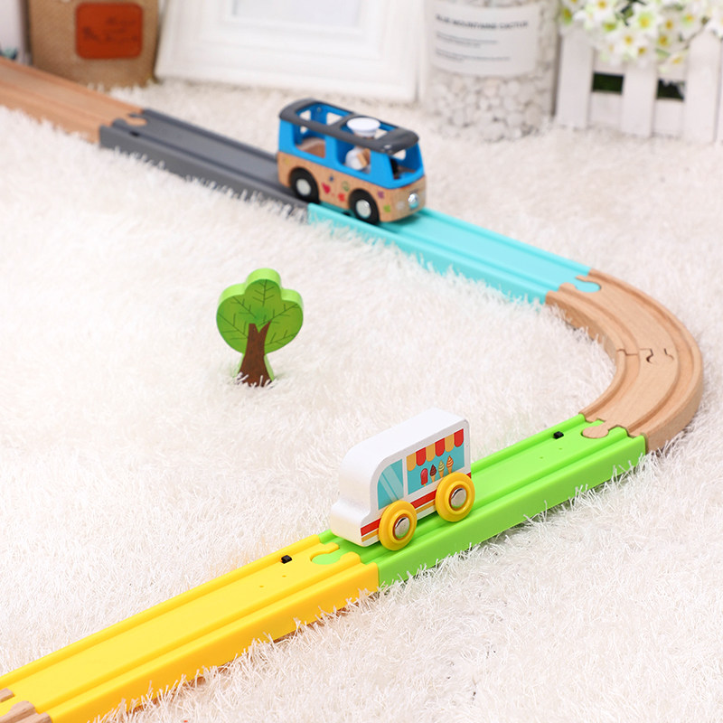 Vocal Track Organ Touch Type Compatible Wood-train Tracks RBIO Mi Rabbit Toy Mock Train Sound Le Cool-Taobao