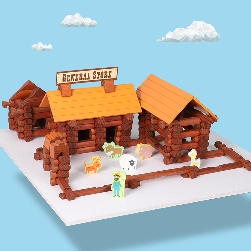 diy wooden 165PCS construction Cottage Birthday Present Dressed House Wine House Villa Children Toys Wooden House