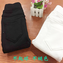 Girls white pencil pants autumn and winter tight feet plus velvet padded middle-aged trousers