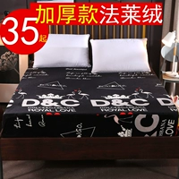 Giường lông cừu san hô đơn mảnh đôi flannel dày 1,5m1,8 m fale nhung trải giường bảo vệ che bụi 	ga giường bo chun