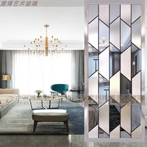 Living room Modern simple glass screen Bedroom partition Art Deco double-sided entry aisle entrance European light luxury