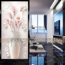 Art glass screen partition wall Living room home decoration entrance craft color transparent tempered decoration carving 3D carving