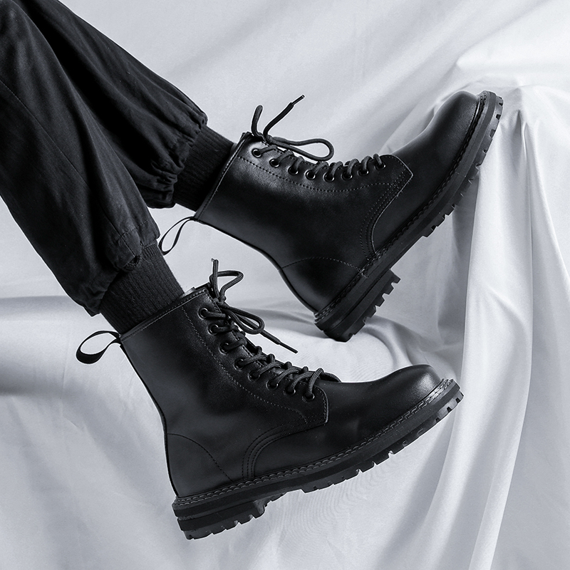 In Martin Boots Man Winter Handling Leather England High Gang Black Locomotive Boots in Boots