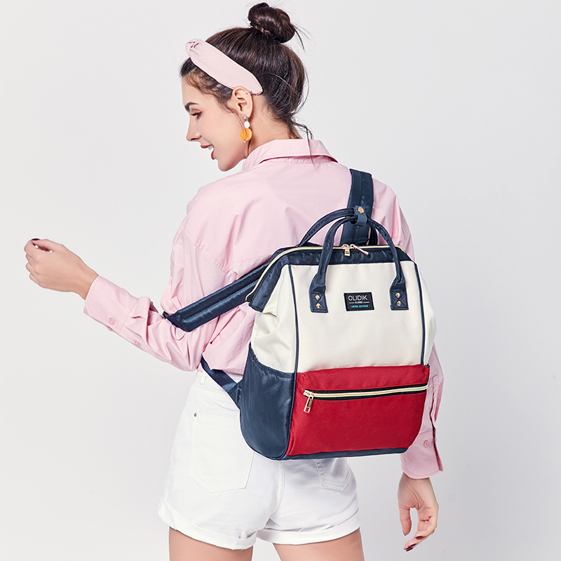 Japanese doughnut backpack large capacity lightweight fashion trend men's short trip backpack Running away from home bag women