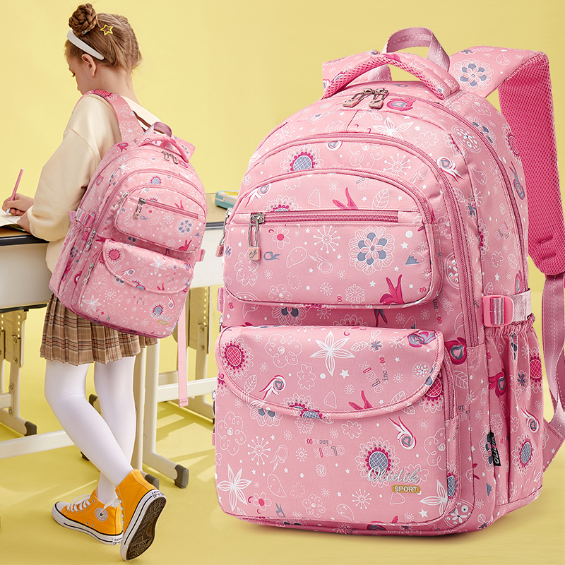 School bag primary school students reduce the burden of ridge protection ultra-light female eldest child 123 to 456th grade large capacity kindergarten