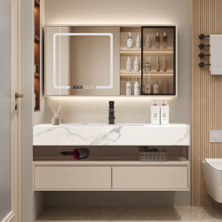 2025 New Slate Seamless Ceramic Integrated Basin Bathroom Cabinet Combination Bathroom Washbasin Washbasin Cabinet