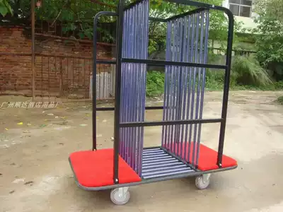 Hotel glass turntable storage Car restaurant dining room glass plate collection truck transport car hand push turntable pull car