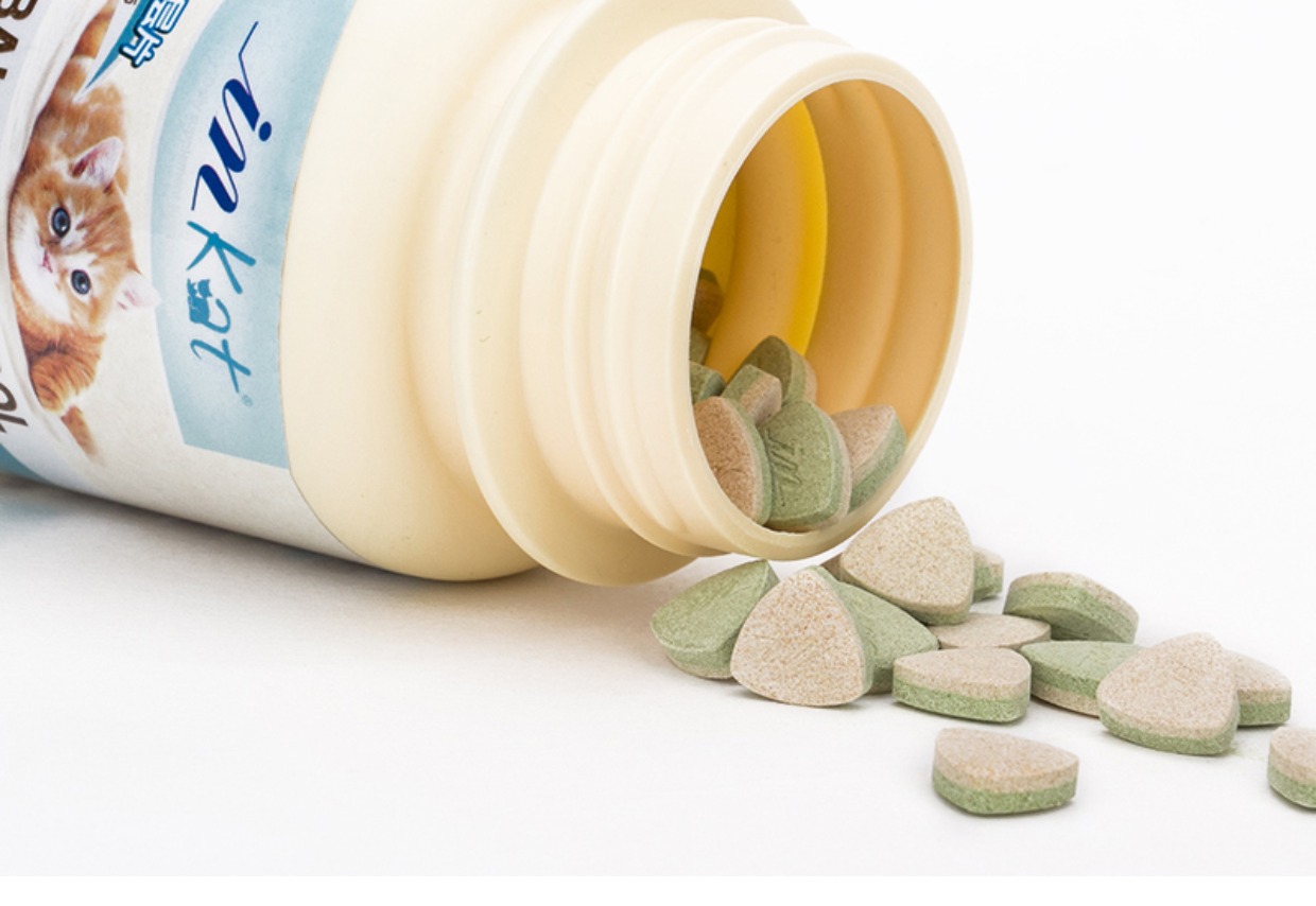 Mèo IN-KAT của Mead với cỏ lúa mì + enzyme tiêu hóa có tác dụng triệt lông hai lần thỏi cỏ giúp tiêu hóa 120 viên - Cat / Dog Health bổ sung sữa cho chó 4 tháng tuổi