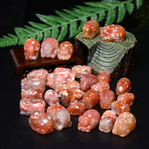 Yazhibo natural cherry agate Pixiu Dragon turtle Pig pig white rabbit carving ornaments safe buckle necklace pendant