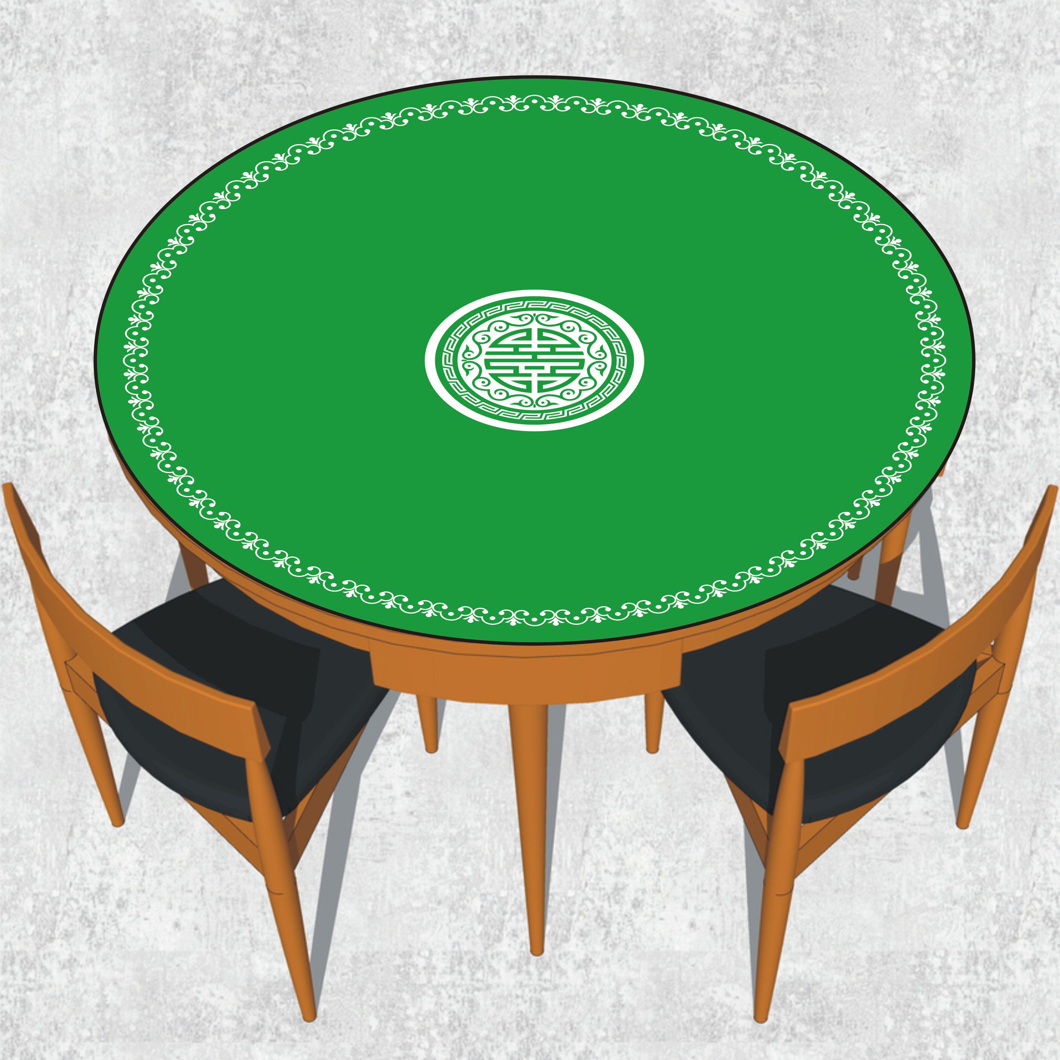 Round Poker Mat Mahjong Mat Green Eye Care Large Round Table Playing Cards Mat Chinese Style Printed Mat Bookings Made-Taobao