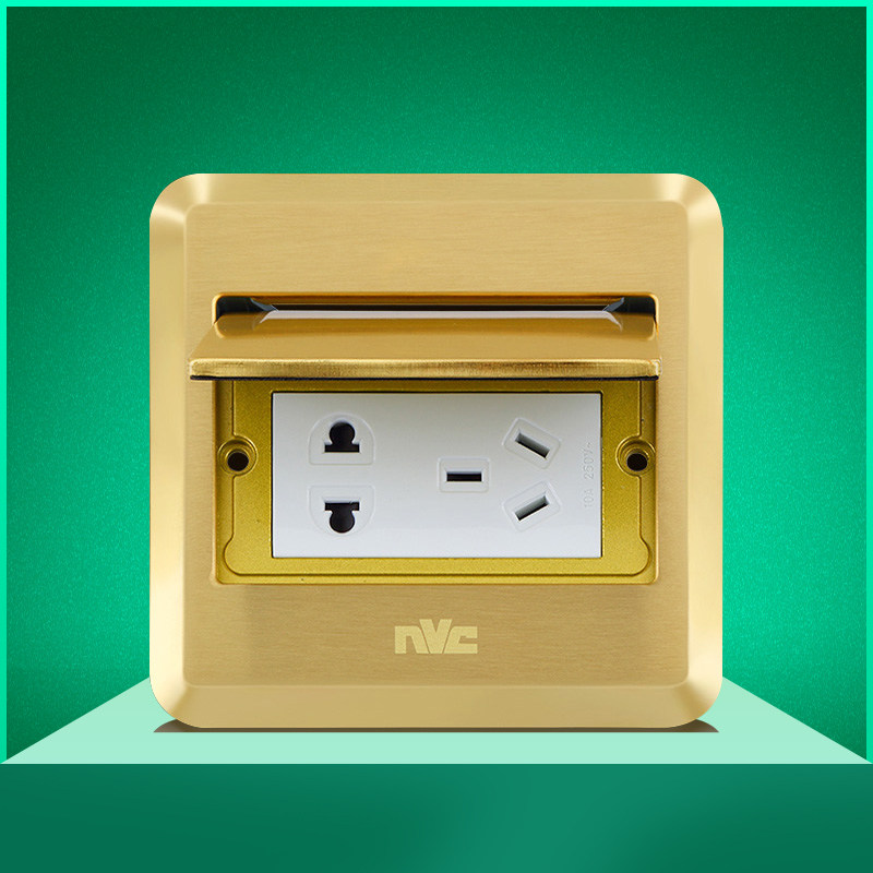 Lexus ground socket all copper waterproof five-hole ultra-thin ground invisible socket household hidden flat push D5B17