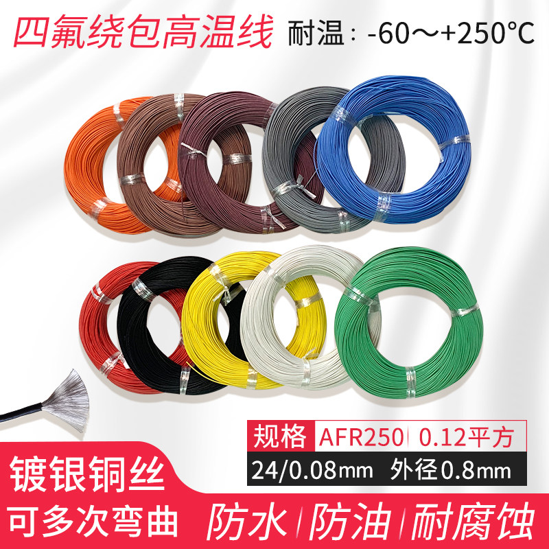 AFR250 24 0 08 08 Install connecting line Airlines wire Air wire 0-12 square film Winding Silver High Temperature Wire