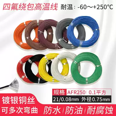 Aviation wire ultra-fine special soft tetrafluoride film wrapped silver-plated high temperature line AFR250 21 0 08 0 1 square