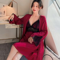 2022 New Sexy Nightgown Summer Summer Ice Wire Pure Handling Sleeper Sleeper Two Package Paddles