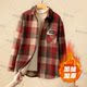 New fashion and loose velvet winter plaid shirt