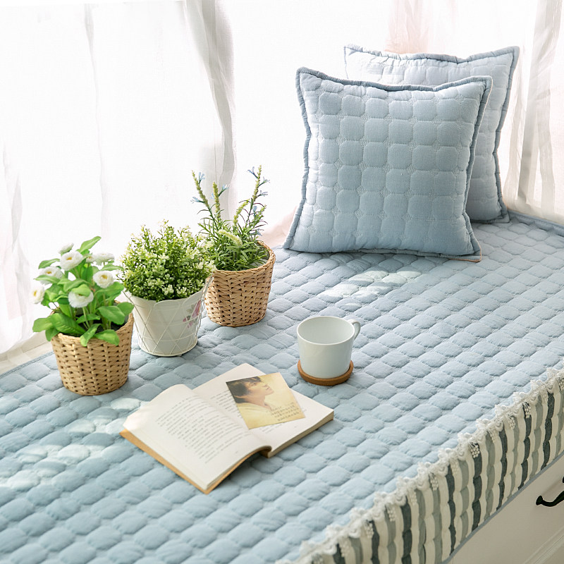 Nordic bay window pad window sill pad fabric tatami non-slip bay window decoration cushion balcony cushion can be machine washed and customized