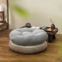 Japanese cotton linen art futon thickened tatami round cushion worshiping Buddha raised chair cushion bedroom floor cushion