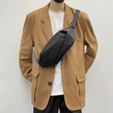 Сумка на одно плечо, нагрудная сумка, мужской кожаный рюкзак, из натуральной кожи, воловья кожа