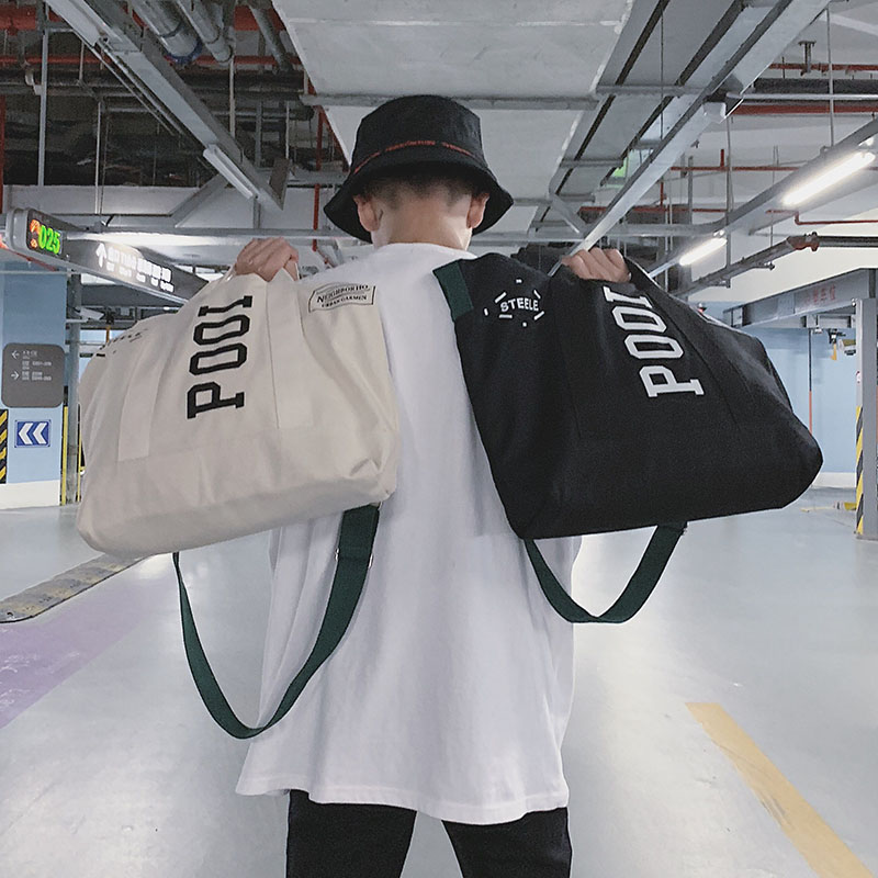 Inclined Satchel Bag Men's Single Shoulder Bag Large Capacity Student Canvas Bag Boys Portable Casual Scapegoat Trend Days Postman Bag