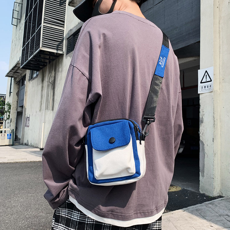 Tide Single Shoulder Bag Men Canvas Bag Damp Satchel Satchel students cross-pack Korean version of the Shoulder Bag Boys's Tide Pouch