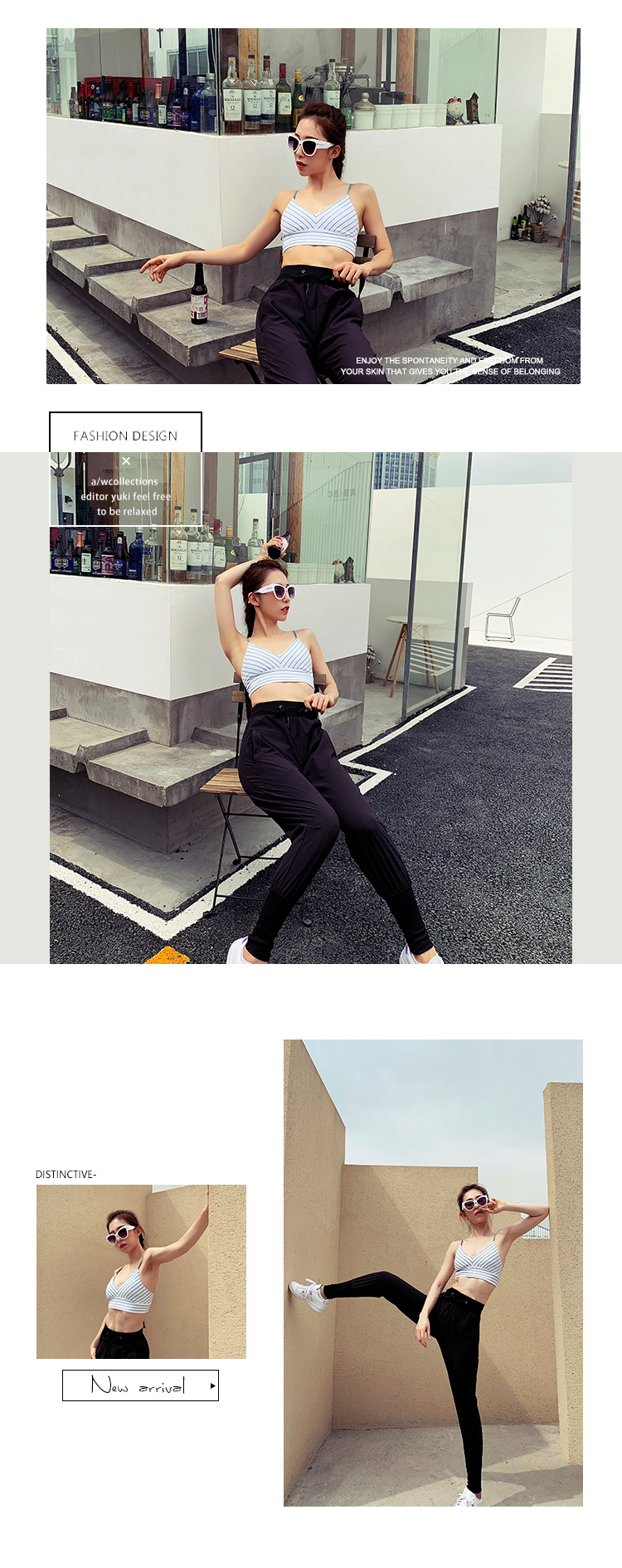 KateNan Sọc Sports Bra Shockproof Running Gathering Styles Vest Đồ lót gợi cảm Kỳ nghỉ làm đẹp trở lại mùa hè - Đồ lót thể thao áo gymshark