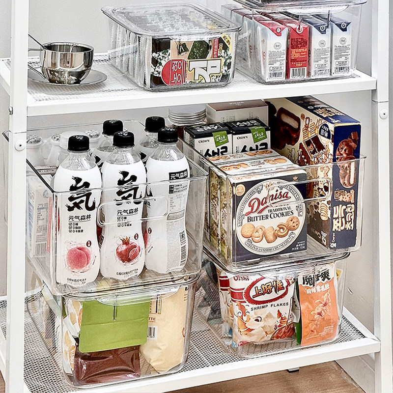 零食置物架家用亚克力多功能透明桌面收纳盒客厅卧室防尘整理架筐
