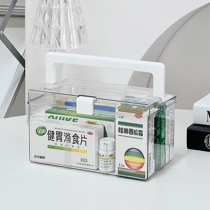 手提药箱家庭装小医药箱家用新冠防疫药物药品收纳盒常备药医疗箱