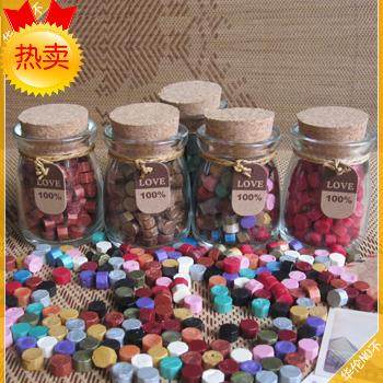 Korean custom seal retro sealing wax fire paint seal cute candy color wax grain seal promotion special bottled grain
