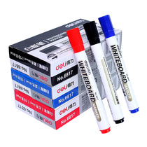 Del 6817 Whiteboard Pen 2MM Pen Black Red Whiteboard Pen Erasable Water-based Conference Childrens Training Pen