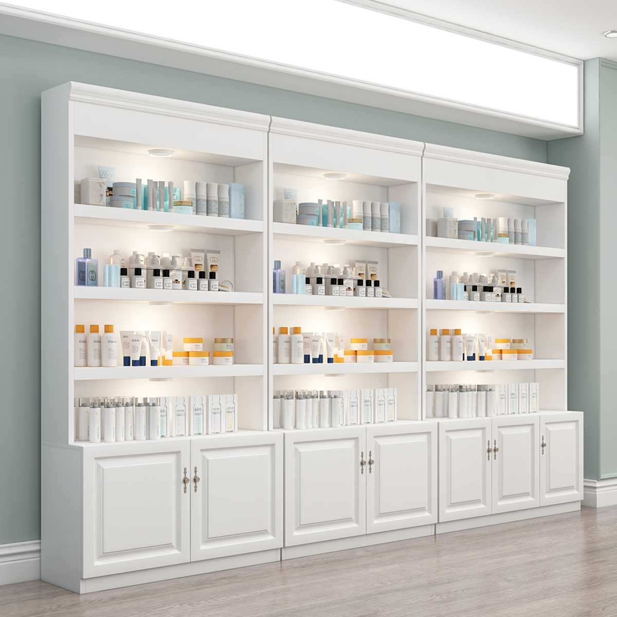 High-end Skin-care Products Display Case Cosmetics Display Cabinet Beauty Institute Display Cabinet Brief bookcase Products exhibition cabinet New products