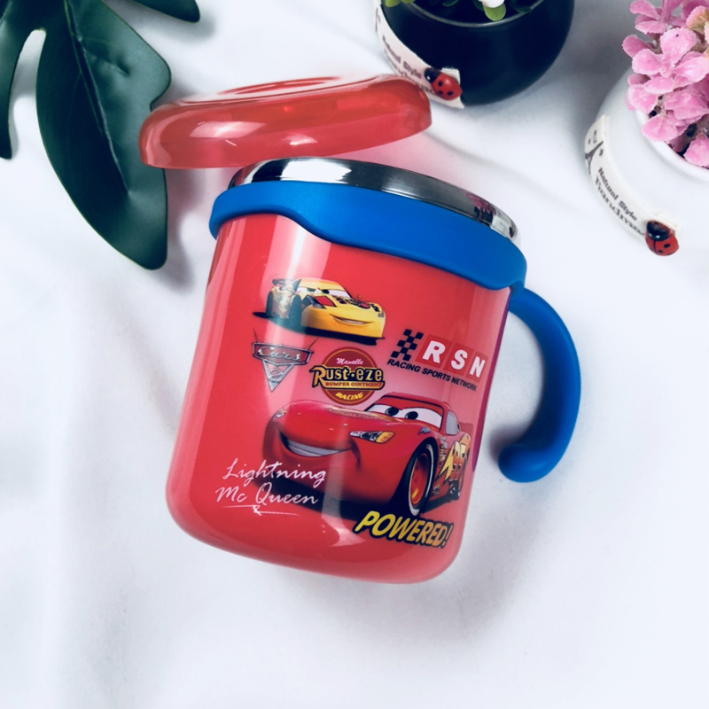 Child Lightning Mckun Car Total Mobilised Mug Stainless Steel 304 Insulated Cup Home Handle Kid Drink Water Cup