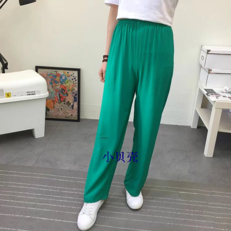 Cotton lụa đồ ngủ rayon cotton lụa mặc nhà thể thao quần âu - Quần tây
